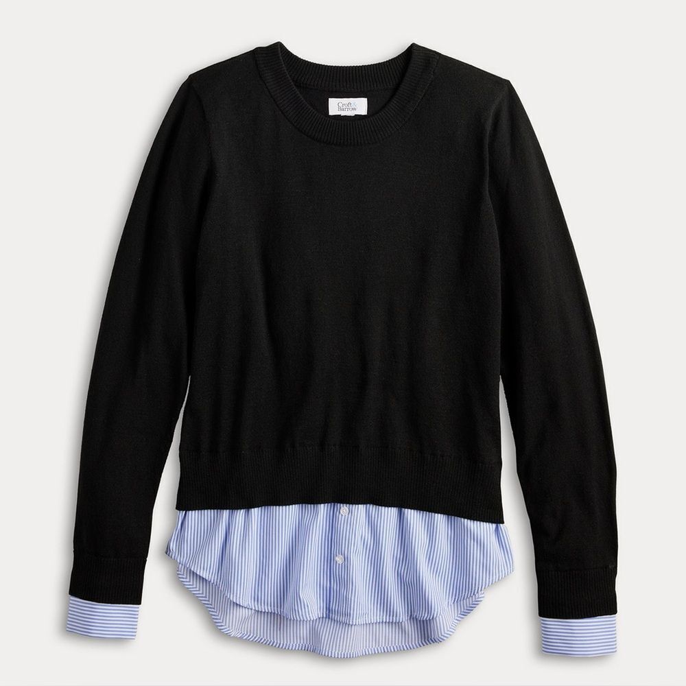 Women's Croft & Barrow® Crew Neck Twofer Sweater
